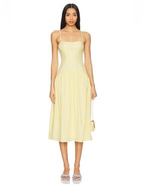 theresa midi corset dress MORE TO COME Theresa Midi Corset Dress in Ivory
